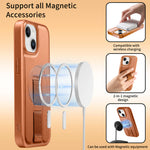 CASENEO For iPhone 15 Plus / iPhone 14 Plus Magnetic Case  Wristband PU Leather + PC Shockproof Phone Cover