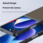 For Samsung Galaxy Z Flip7 5G Case Carbon Fiber Texture Leather + PC Anti-Drop Folding Phone Cover