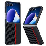 For Samsung Galaxy Z Flip7 5G Case Carbon Fiber Texture Leather + PC Anti-Drop Folding Phone Cover