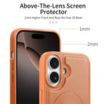CASENEO For iPhone 16 Plus Magnetic Case Wristband PU Leather + PC Shockproof Phone Cover