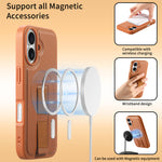 CASENEO For iPhone 16 Plus Magnetic Case Wristband PU Leather + PC Shockproof Phone Cover