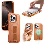 CASENEO For iPhone 16 Pro Max Magnetic Case  Wristband PU Leather + PC Shockproof Phone Cover
