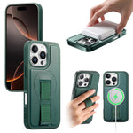 CASENEO For iPhone 16 Pro Magnetic Case  Wristband PU Leather + PC Shockproof Phone Cover