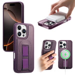 CASENEO For iPhone 16 Pro Magnetic Case  Wristband PU Leather + PC Shockproof Phone Cover