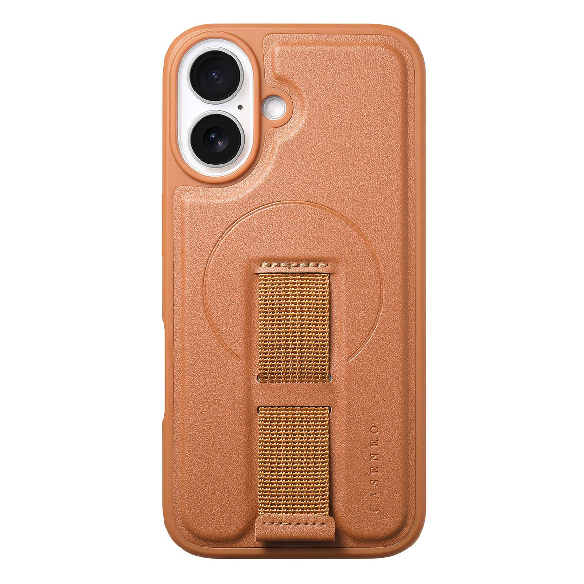CASENEO For iPhone 16 Magnetic Case Wristband PU Leather + PC Shockproof Phone Cover
