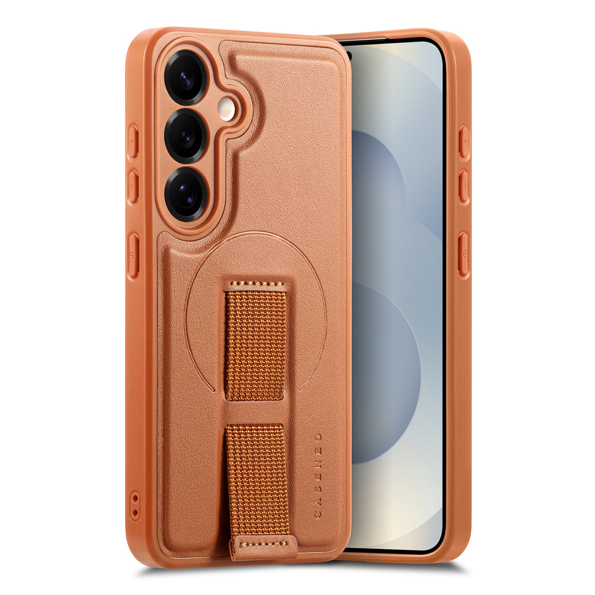 CASENEO Til Samsung Galaxy S24 / Galaxy S25 Magnetisk Cover Håndledsrem PU Læder + PC Stødsikkert Telefoncover