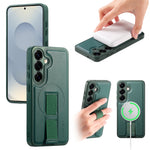 CASENEO Til Samsung Galaxy S24 / Galaxy S25 Magnetisk Cover Håndledsrem PU Læder + PC Stødsikkert Telefoncover