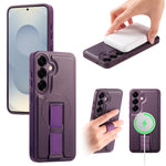 CASENEO Til Samsung Galaxy S24 / Galaxy S25 Magnetisk Cover Håndledsrem PU Læder + PC Stødsikkert Telefoncover