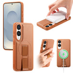 CASENEO For Samsung Galaxy S25 Edge Magnetic Case Wristband PU Leather + PC Shockproof Phone Cover