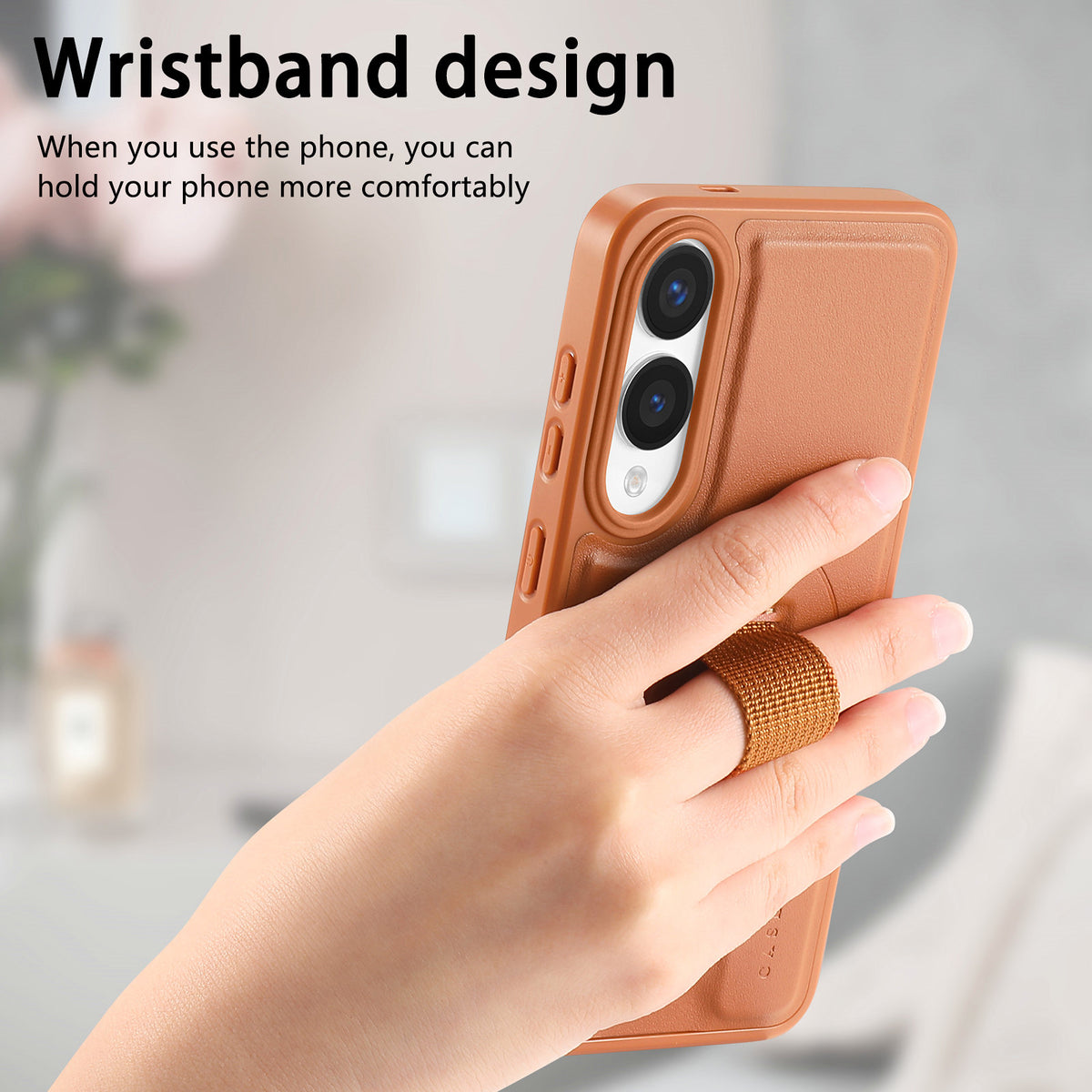CASENEO For Samsung Galaxy S25 Edge Magnetic Case Wristband PU Leather + PC Shockproof Phone Cover