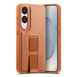 CASENEO For Samsung Galaxy S25 Edge Magnetic Case Wristband PU Leather + PC Shockproof Phone Cover