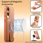 CASENEO For Samsung Galaxy S25 Edge Magnetic Case Wristband PU Leather + PC Shockproof Phone Cover