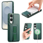 CASENEO For Samsung Galaxy S25 Edge Magnetic Case Wristband PU Leather + PC Shockproof Phone Cover