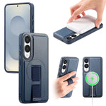 CASENEO For Samsung Galaxy S25 Edge Magnetic Case Wristband PU Leather + PC Shockproof Phone Cover
