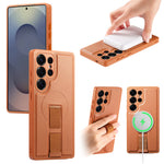 CASENEO For Samsung Galaxy S25 Ultra Magnetic Case  Wristband PU Leather + PC Shockproof Phone Cover