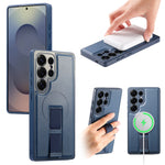 CASENEO For Samsung Galaxy S25 Ultra Magnetic Case  Wristband PU Leather + PC Shockproof Phone Cover