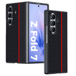 For Samsung Galaxy Z Fold7 5G Case Carbon Fiber Texture Leather + PC Anti-Drop Folding Phone Cover