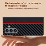 For Samsung Galaxy Z Fold7 5G Case Carbon Fiber Texture Leather + PC Anti-Drop Folding Phone Cover