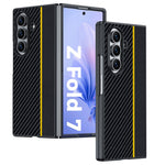 For Samsung Galaxy Z Fold7 5G Case Carbon Fiber Texture Leather + PC Anti-Drop Folding Phone Cover