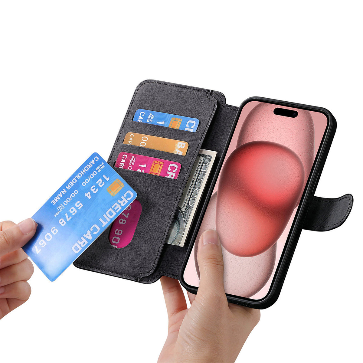 CASENEO For iPhone XS Max 6.5 inch Magnetic Case Detachable Leather Phone Wallet Cover