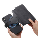 CASENEO For iPhone XS Max 6.5 inch Magnetic Case Detachable Leather Phone Wallet Cover