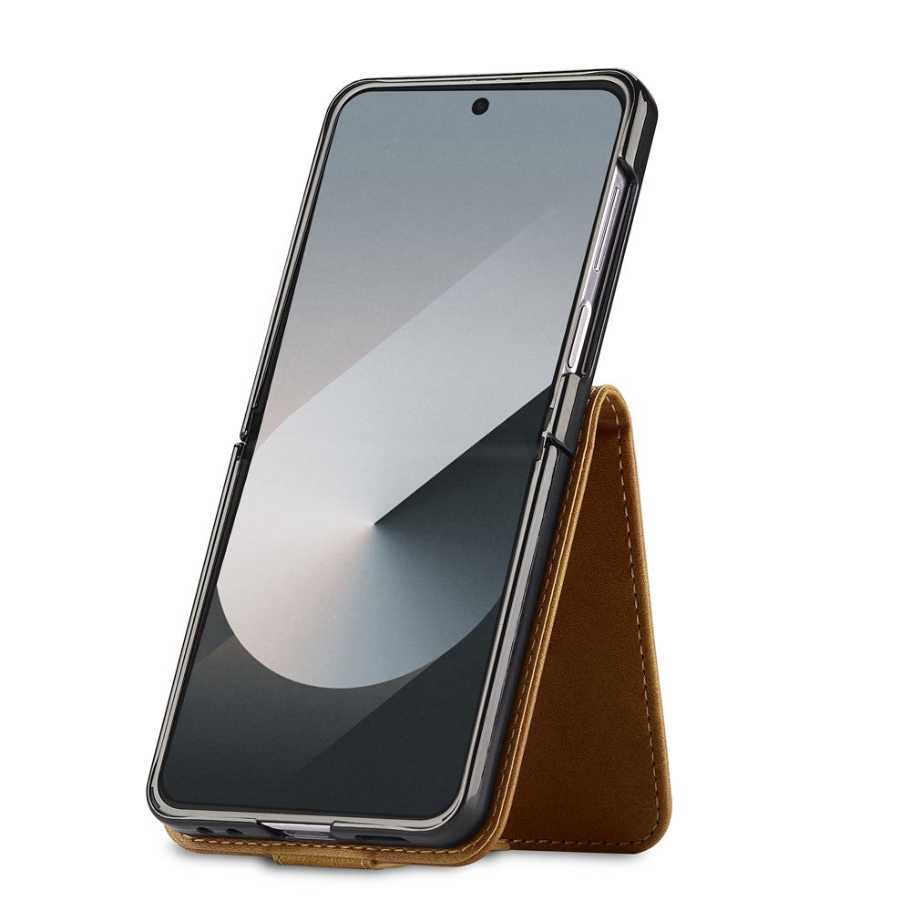 LC.IMEEKE Til Samsung Galaxy Z Flip7 5G Etui Kortholder Kalve Tekstur PU Læder Folde Telefoncover