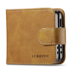 LC.IMEEKE Til Samsung Galaxy Z Flip7 5G Etui Kortholder Kalve Tekstur PU Læder Folde Telefoncover