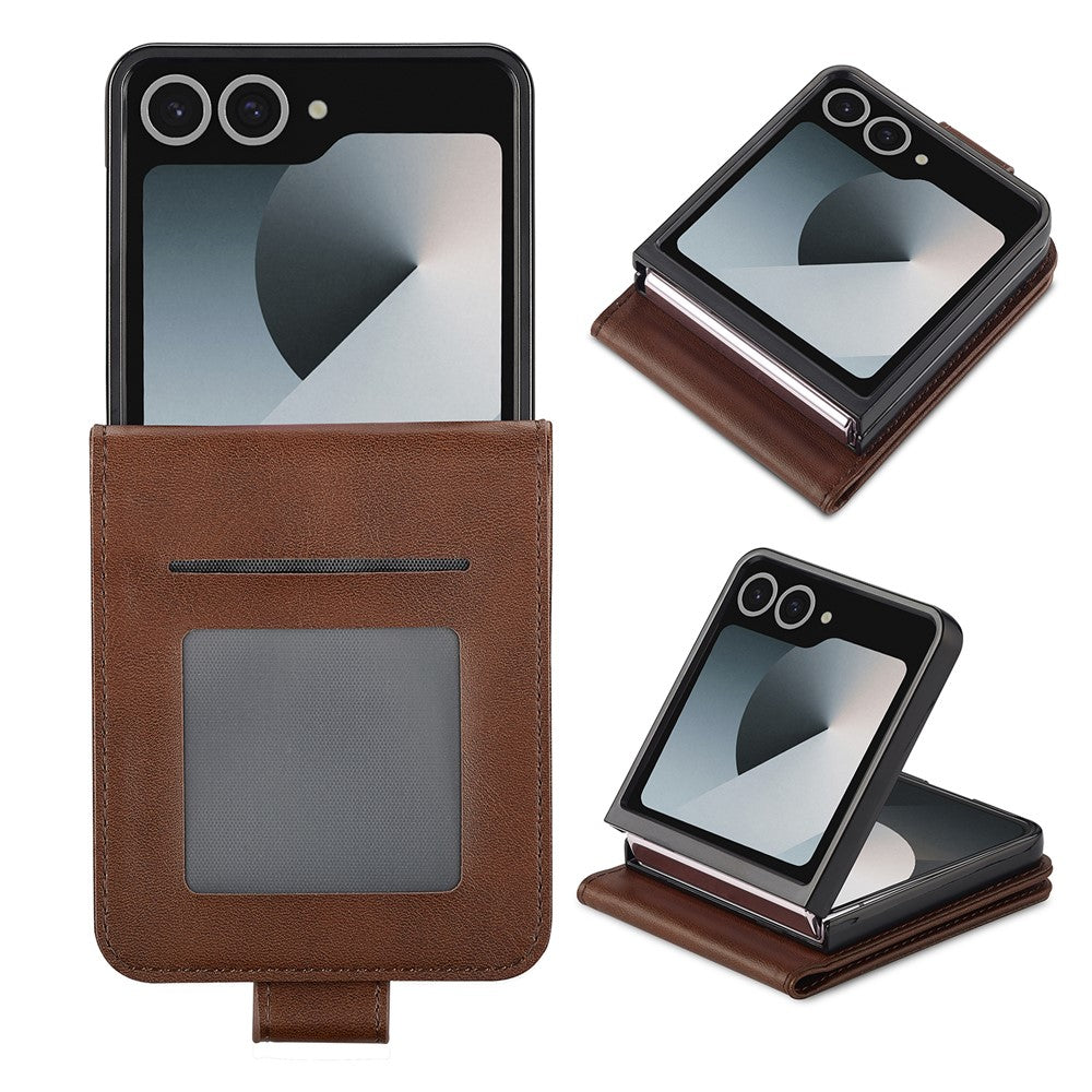 LC.IMEEKE Til Samsung Galaxy Z Flip7 5G Etui Kortholder Kalve Tekstur PU Læder Folde Telefoncover