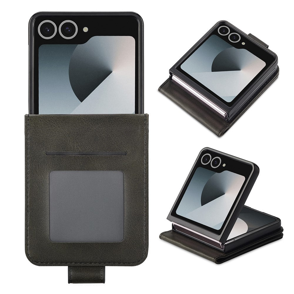 LC.IMEEKE Til Samsung Galaxy Z Flip7 5G Etui Kortholder Kalve Tekstur PU Læder Folde Telefoncover