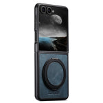 SUTENI G3 For Samsung Galaxy Z Flip7 5G Magnetic Case Waxy Texture Rotating Kickstand Leather Phone Back Cover