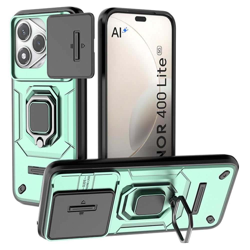 For Honor 400 Lite 5G Cover PC + TPU Kickstand Telefonbeskytter med Linsecover