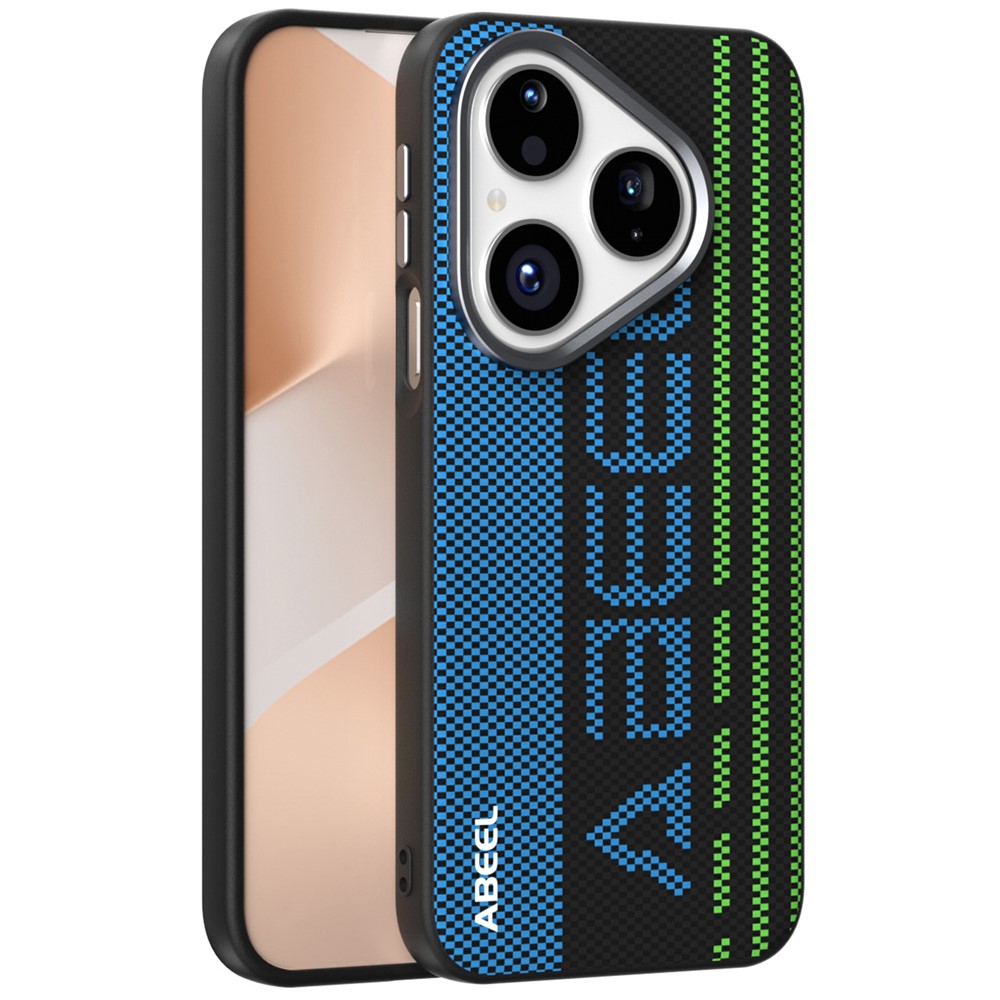 ABEEL Magnetiskt Skal För Huawei Pura 80 Mikroprägling 6D-tryckt PC TPU Aluminiumlegering Läder mobilskal
