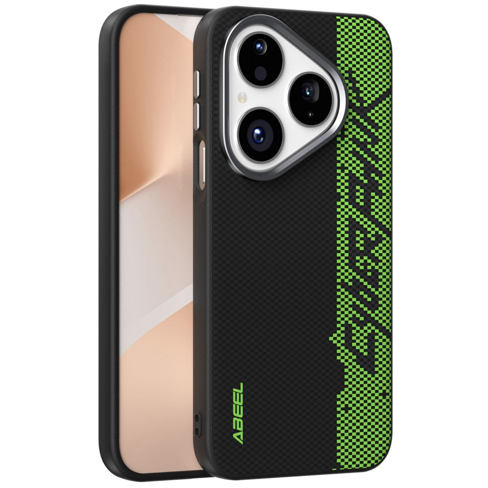 ABEEL Magnetiskt Skal För Huawei Pura 80 Mikroprägling 6D-tryckt PC TPU Aluminiumlegering Läder mobilskal