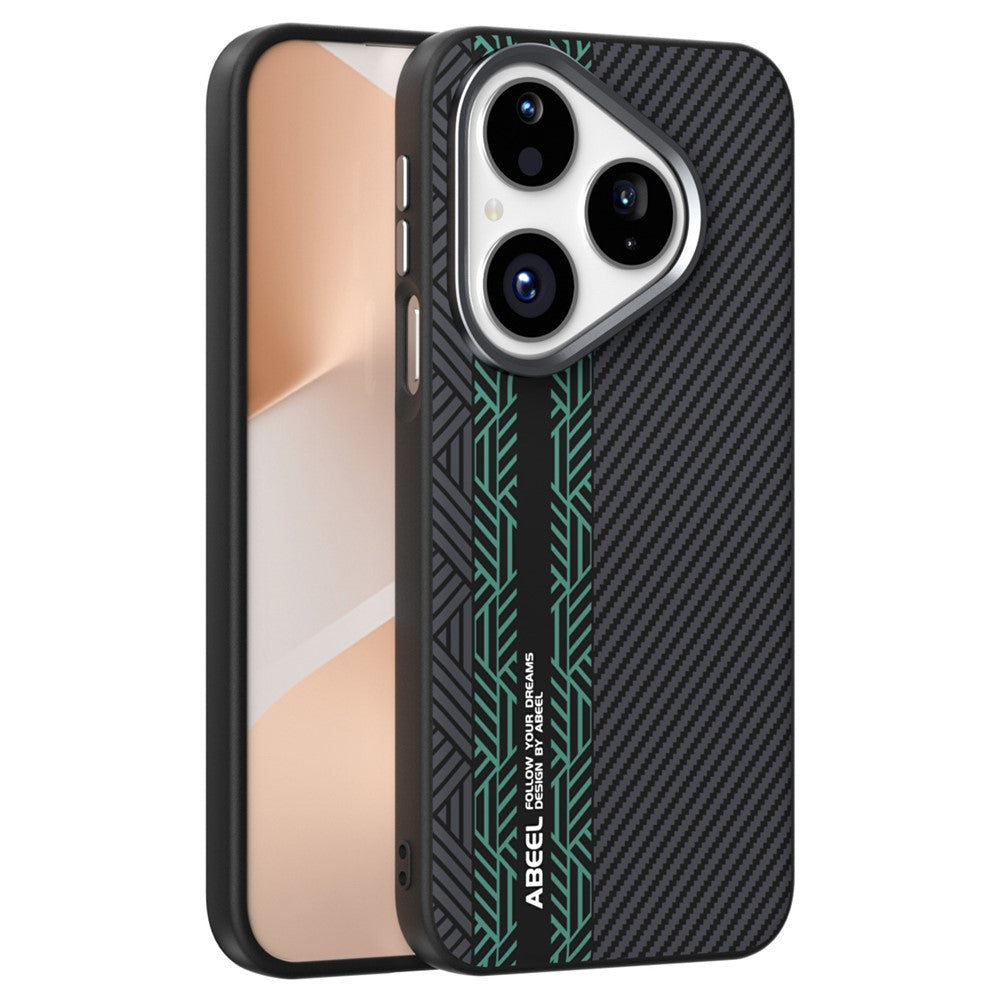 ABEEL Magnetiskt Skal För Huawei Pura 80 PC + TPU + Aluminiumlegering + PU-läder Slimmat mobilskal