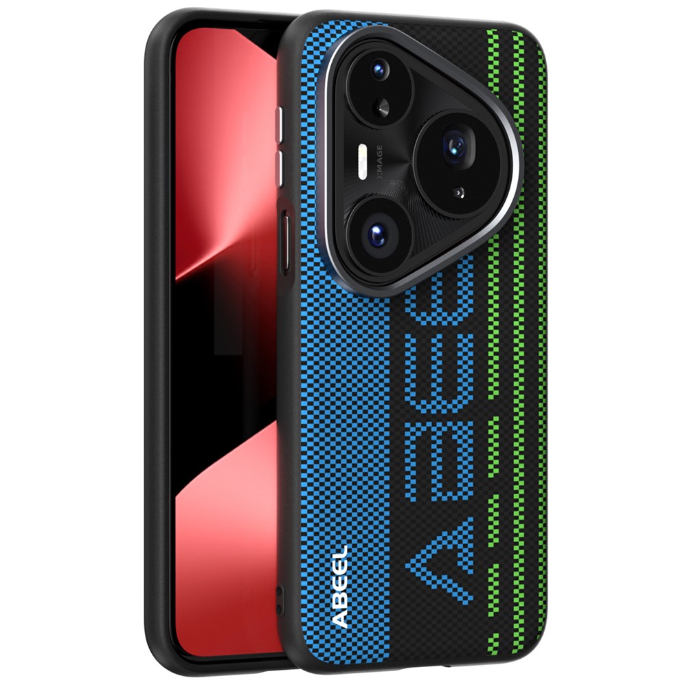 ABEEL For Huawei Pura 80 Pro+  /  80 Pro Magnetic Case Micro-Embossing 6D Printed PC TPU Aluminum Alloy Leather Phone Cover