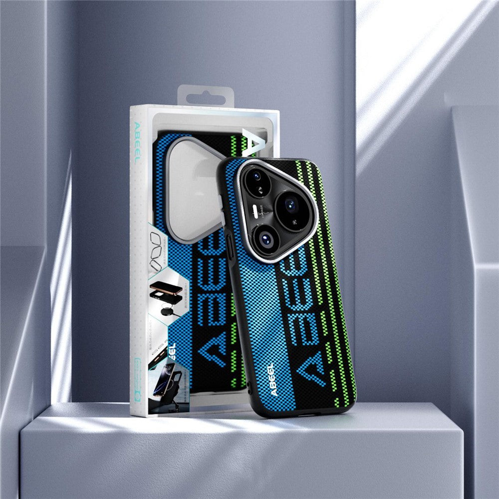 ABEEL For Huawei Pura 80 Pro+  /  80 Pro Magnetic Case Micro-Embossing 6D Printed PC TPU Aluminum Alloy Leather Phone Cover