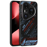 ABEEL For Huawei Pura 80 Pro+  /  80 Pro Magnetic Case Micro-Embossing 6D Printed PC TPU Aluminum Alloy Leather Phone Cover