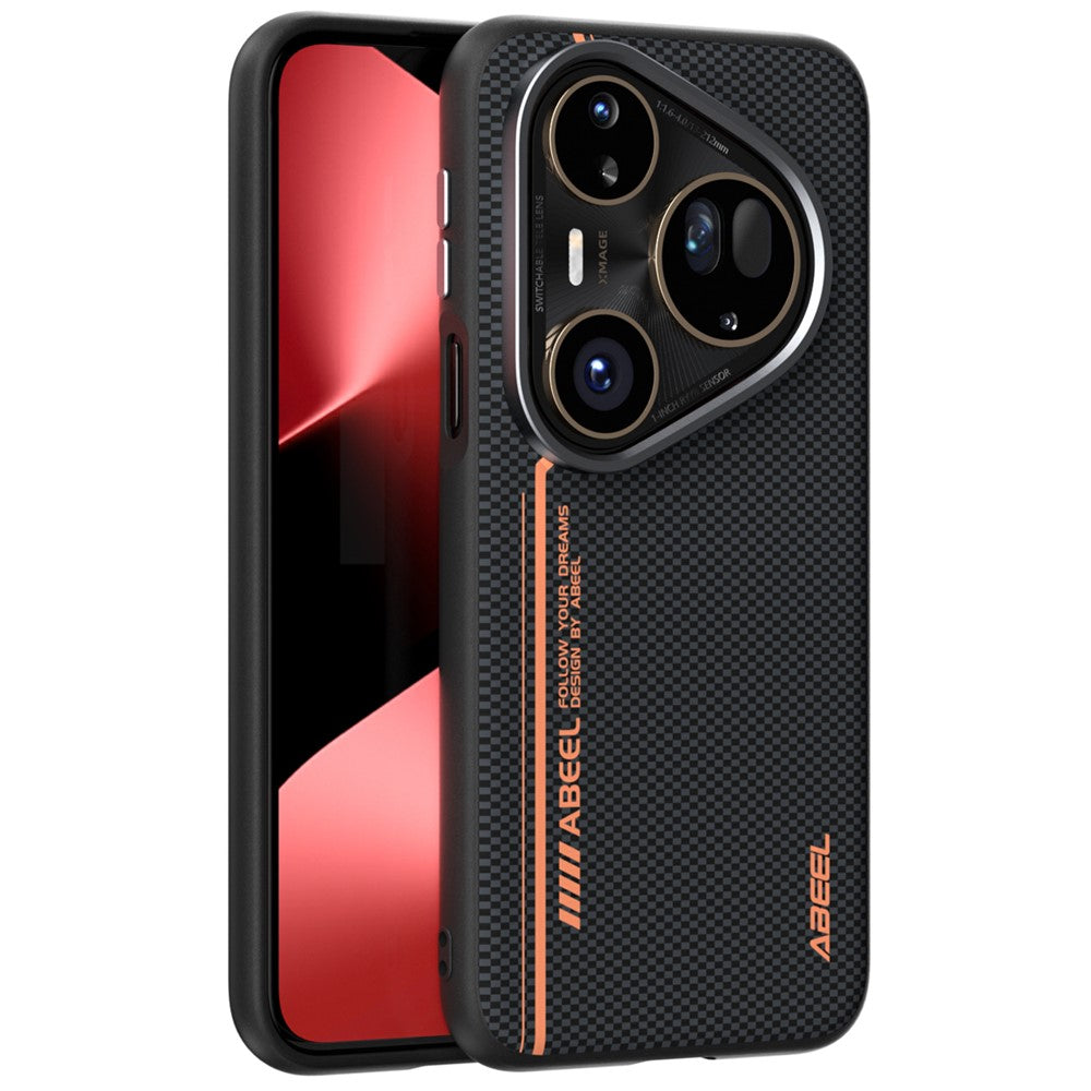 ABEEL för Huawei Pura 80 ultramagnetiskt skal mikropräglat 6D-tryckt PC TPU aluminiumlegering lädermobilskal