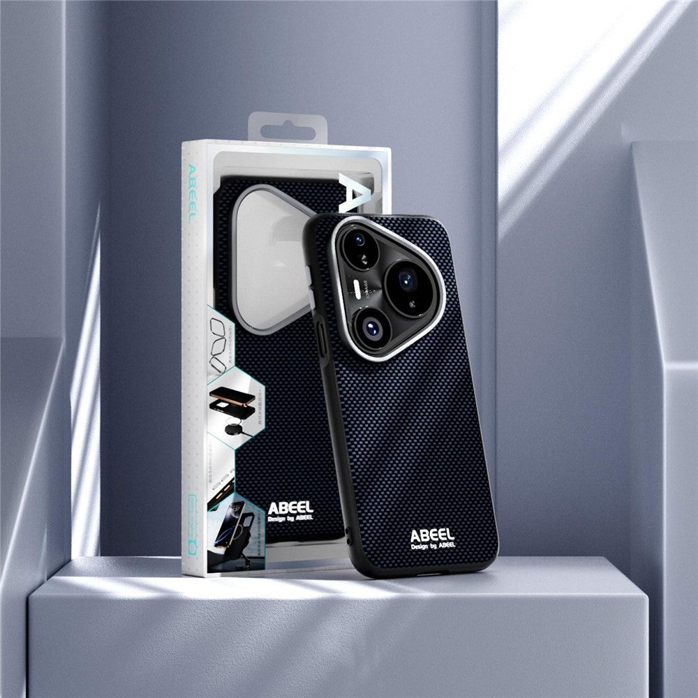 ABEEL För Huawei Pura 80 Ultra Magnetic Fodral Tryckt PC TPU Aluminiumlegering Läder mobilskal