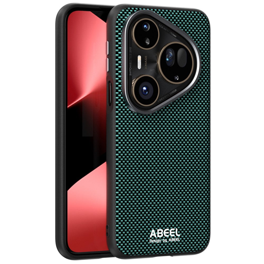 ABEEL För Huawei Pura 80 Ultra Magnetic Fodral Tryckt PC TPU Aluminiumlegering Läder mobilskal