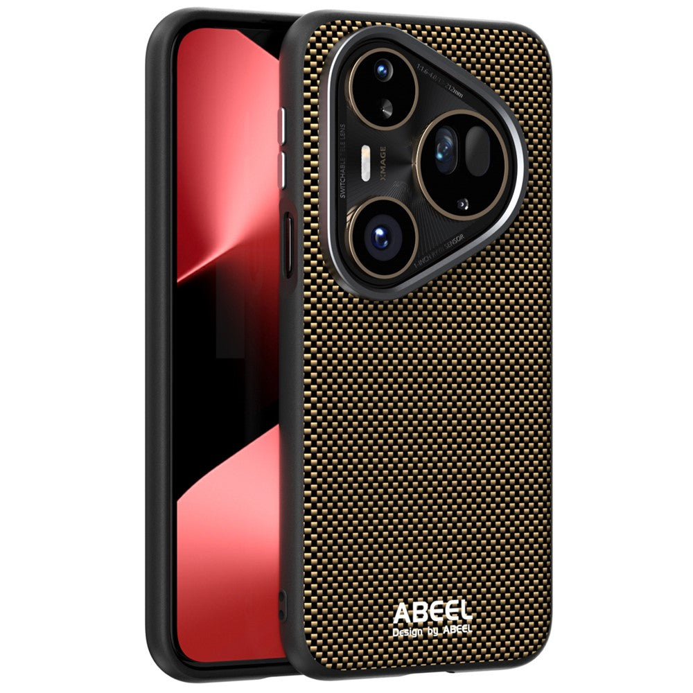 ABEEL För Huawei Pura 80 Ultra Magnetic Fodral Tryckt PC TPU Aluminiumlegering Läder mobilskal