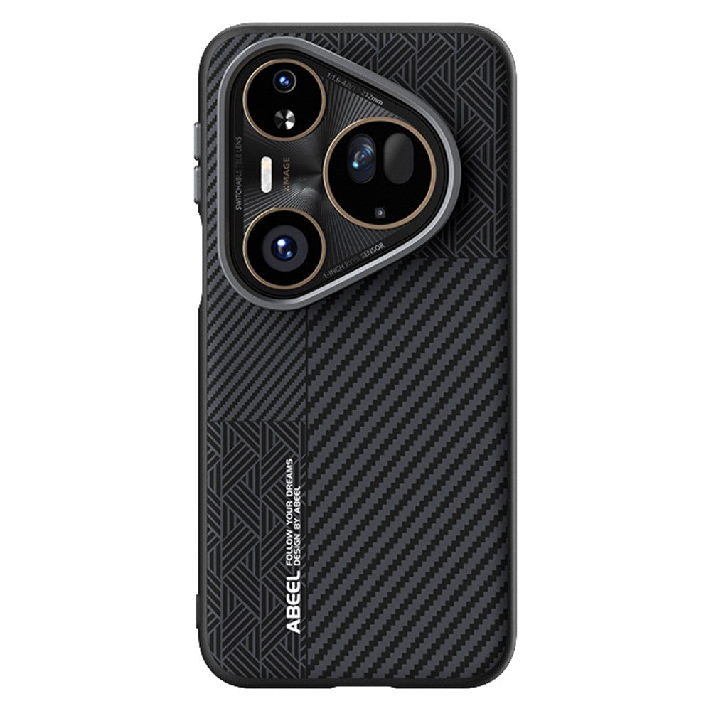 ABEEL För Huawei Pura 80 Ultra Magnetiskt Skal PC + TPU + Aluminiumlegering + PU-läder Slim mobilskal