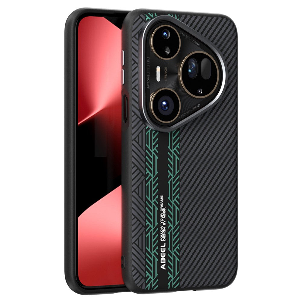 ABEEL För Huawei Pura 80 Ultra Magnetiskt Skal PC + TPU + Aluminiumlegering + PU-läder Slim mobilskal