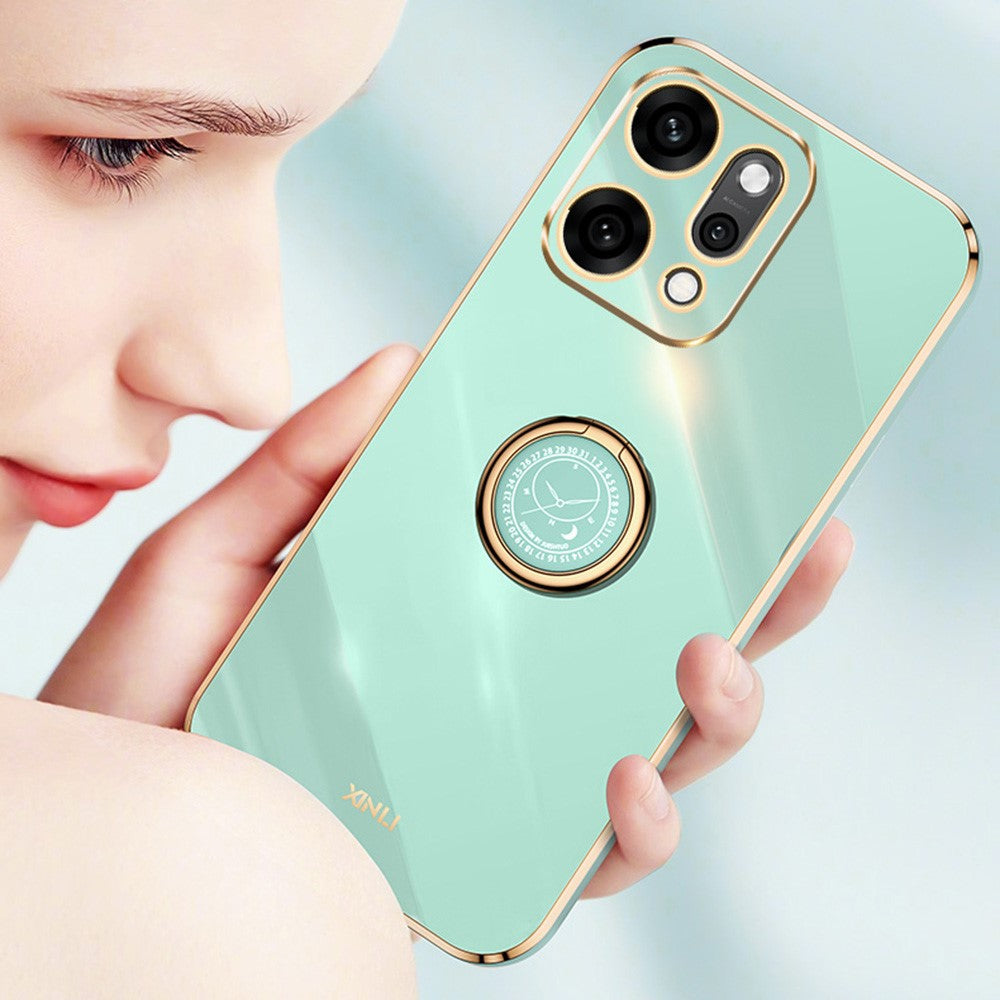 XINLI For Oppo Reno14 Pro 5G (Global) Case Ring Kickstand Electroplating TPU Phone Cover
