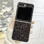 Samsung Galaxy Z Flip7 FE 5G / Z Flip6 5G-skal Gummerat silverkant Fantomglitter hårt PC-mobilskal