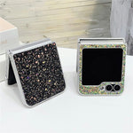 Samsung Galaxy Z Flip7 FE 5G / Z Flip6 5G-skal Gummerat silverkant Fantomglitter hårt PC-mobilskal