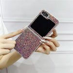 Samsung Galaxy Z Flip7 FE 5G / Z Flip6 5G-skal Gummerat silverkant Fantomglitter hårt PC-mobilskal