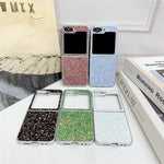 Samsung Galaxy Z Flip7 FE 5G / Z Flip6 5G-skal Gummerat silverkant Fantomglitter hårt PC-mobilskal