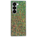 Til Samsung Galaxy Z Fold7 5G Etui Gummibelagt Sølvkant Phantom Glitter Hårdt PC Telefoncover