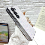 Til Samsung Galaxy Z Fold7 5G Etui Gummibelagt Sølvkant Phantom Glitter Hårdt PC Telefoncover